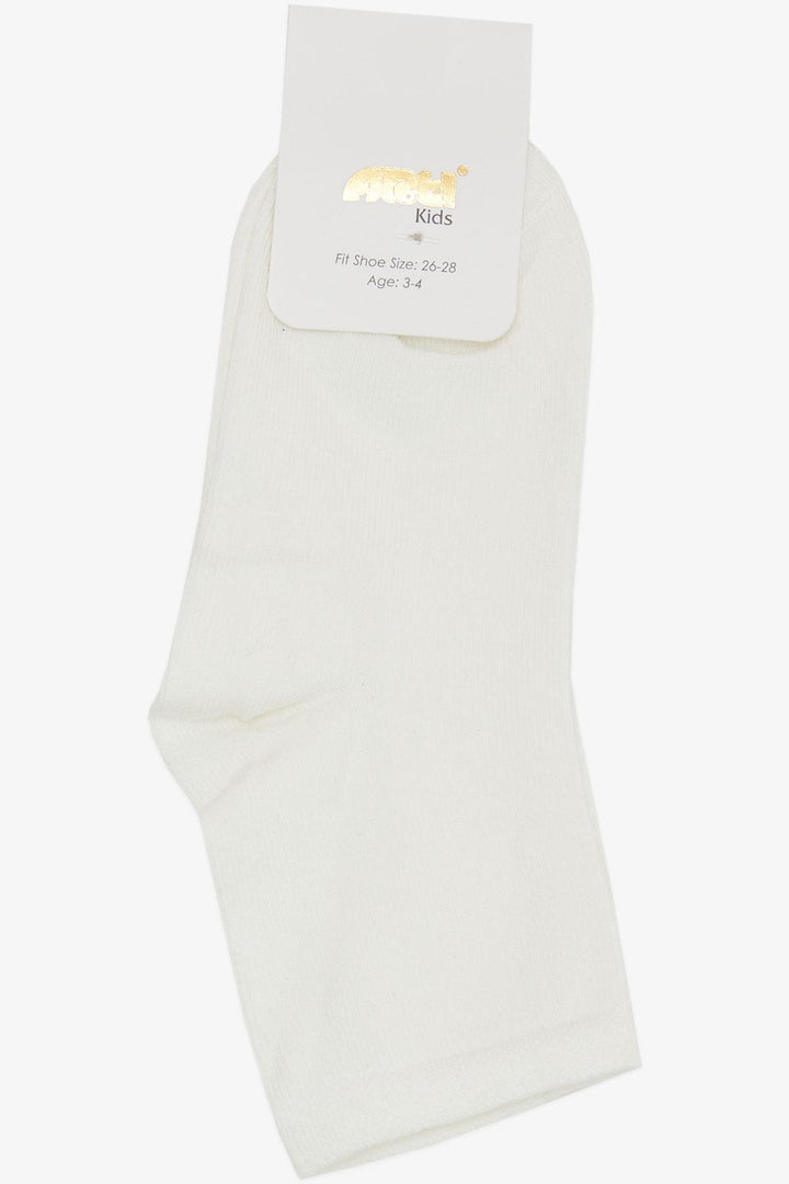 BRE Plus Girl Child Socket Socks Basic 1-6 Years, Ecru - Tecate