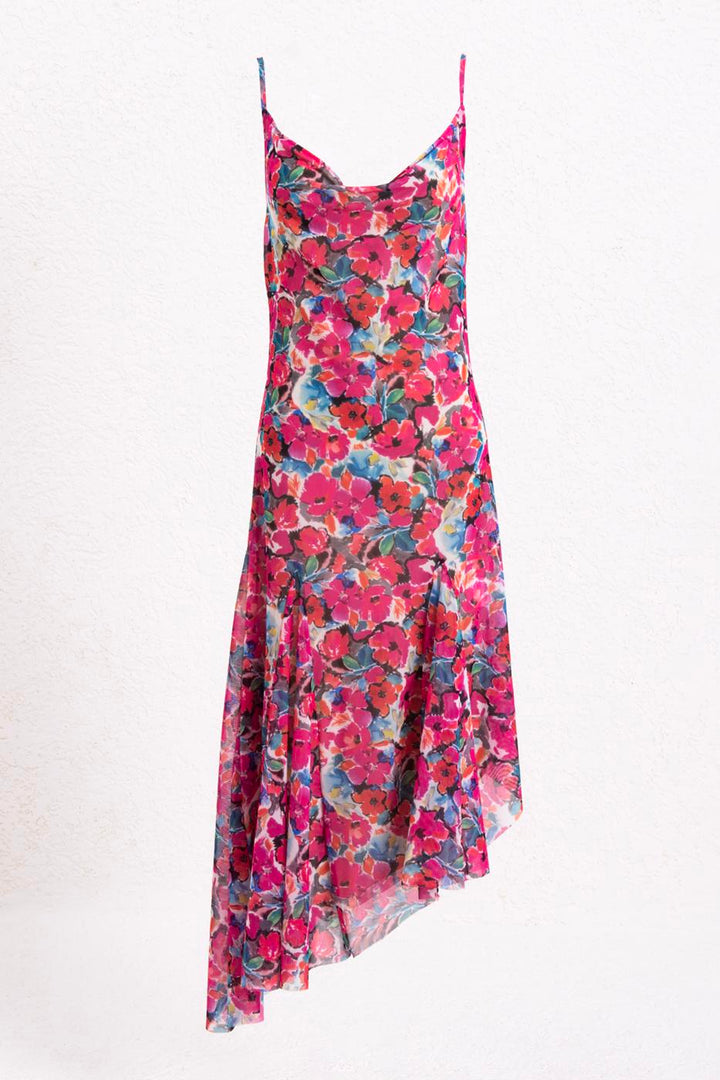 BSL Women Asymmetric Skirt Detailed Midi Dress - Mykolaiv