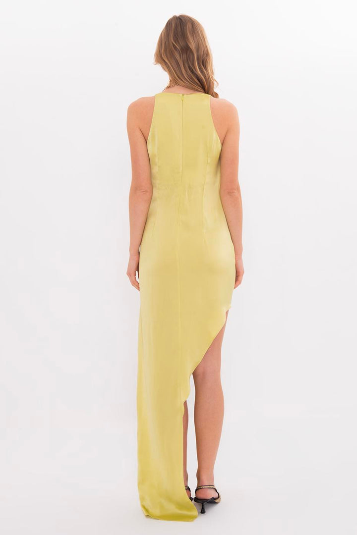 BSL Women Satin Dress with Asymmetrical Skirt Detail - Skelmersdale