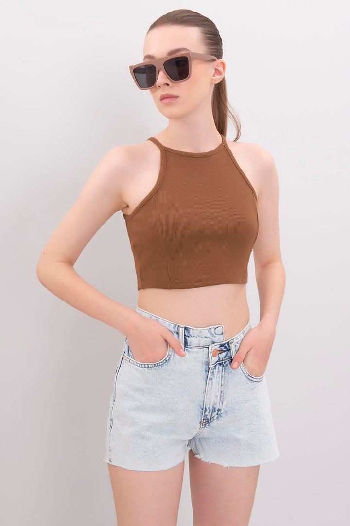 BSL Women Asymmetric Denim Short with Belt - Manassas