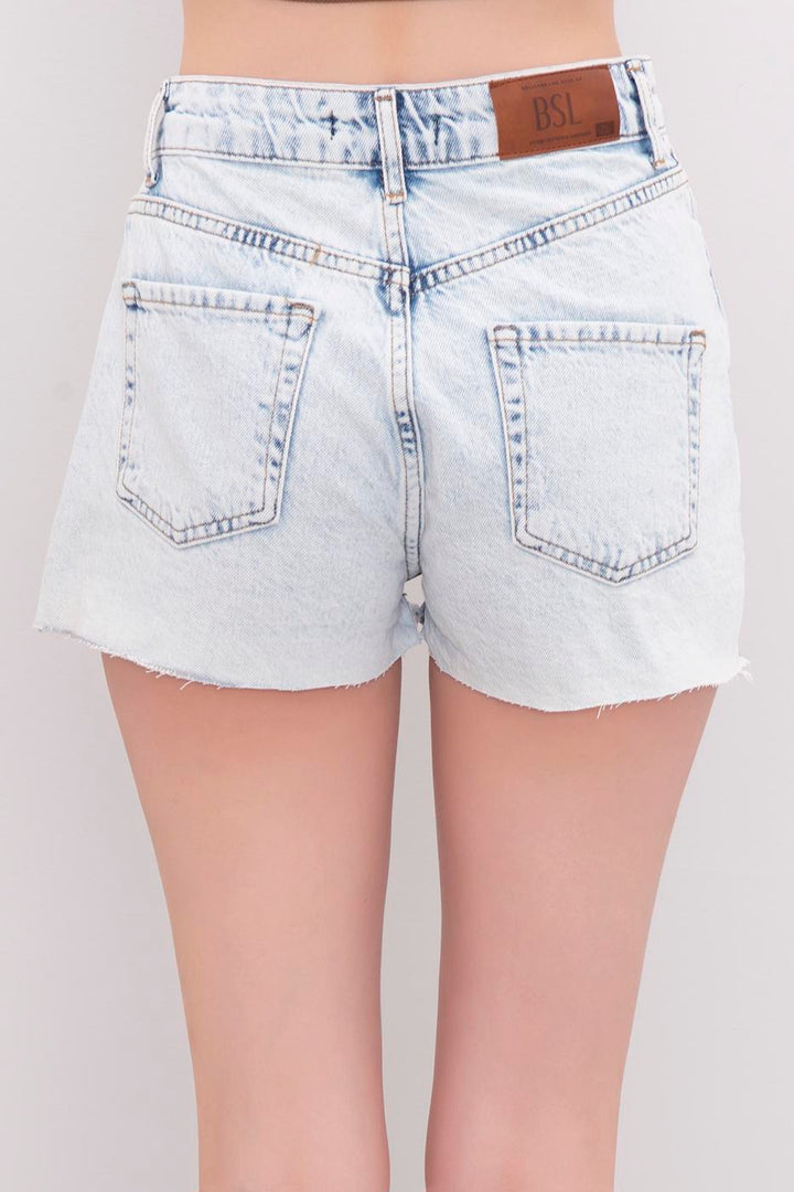 BSL Women Asymmetric Denim Short with Belt - Manassas