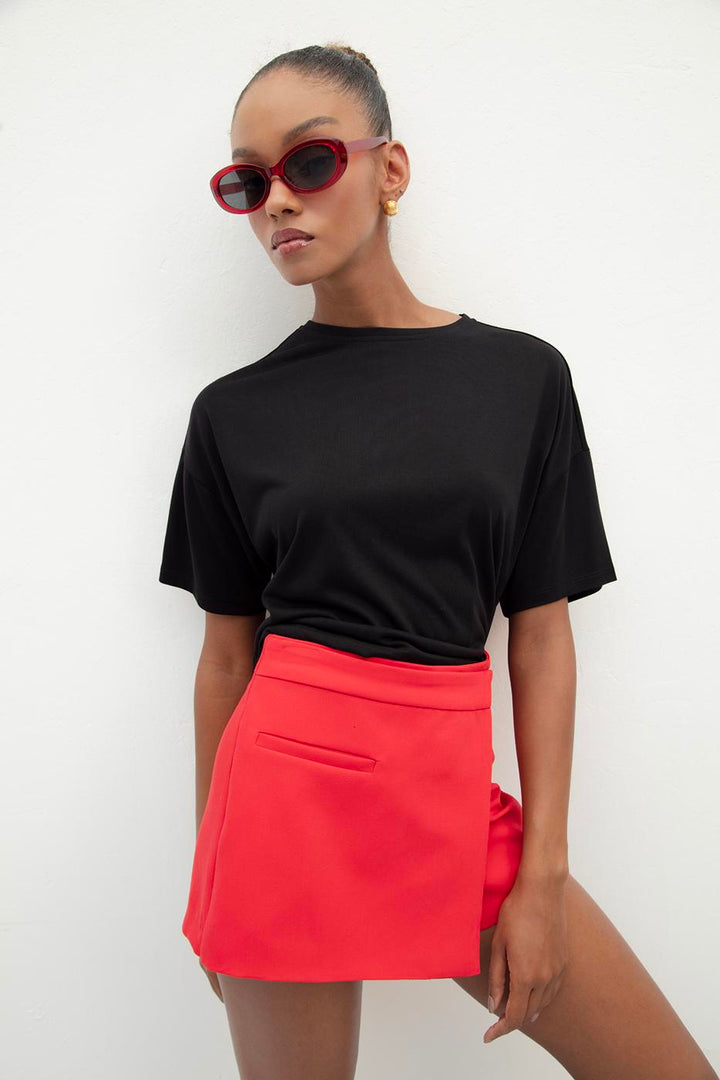 BSL Women Asymmetrical Mini Shorts Skirt - Brandenburg
