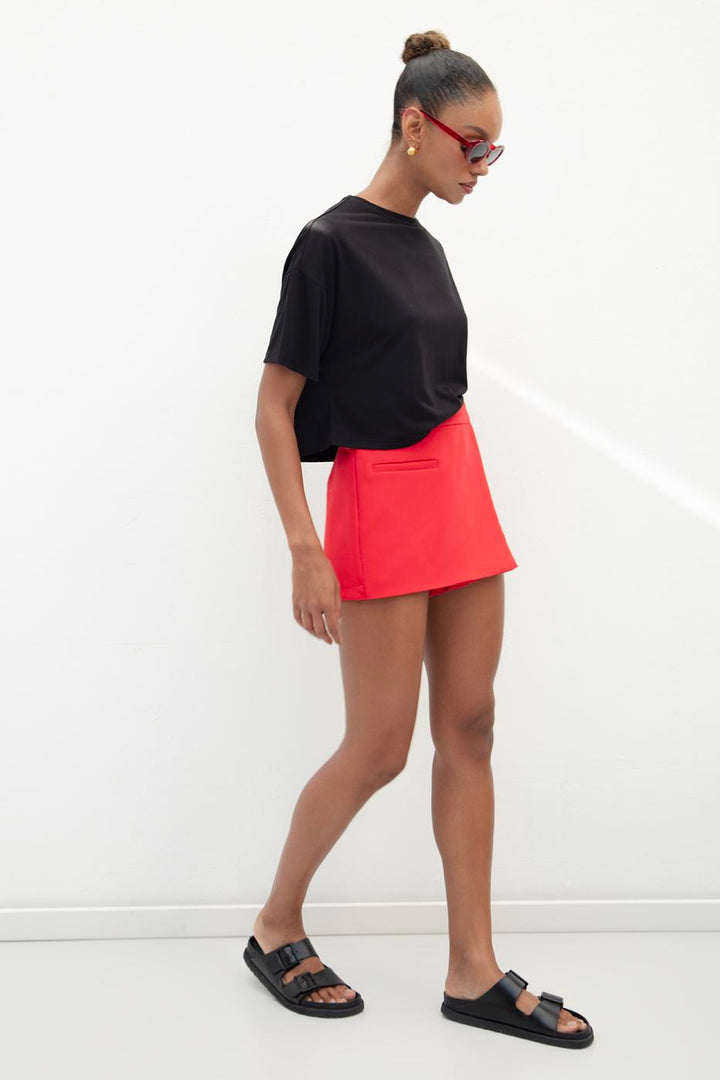 BSL Women Asymmetrical Mini Shorts Skirt - Brandenburg