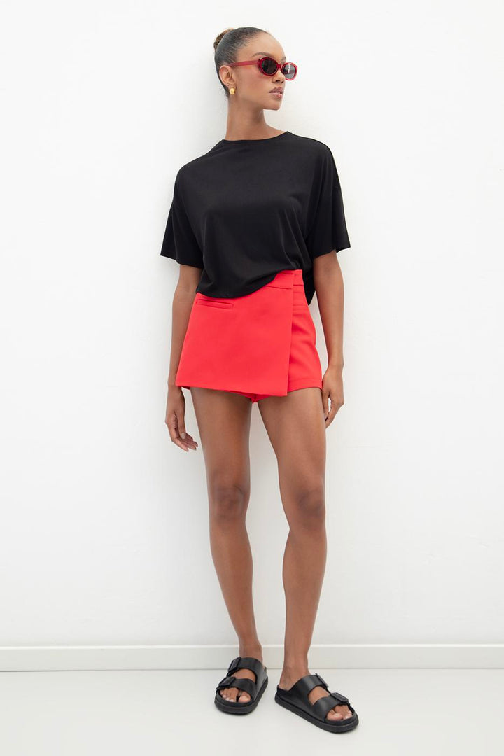 BSL Women Asymmetrical Mini Shorts Skirt - Brandenburg