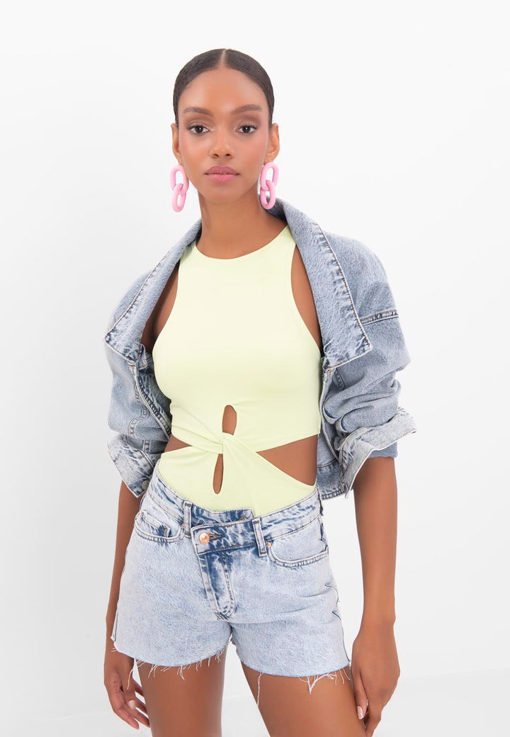 BSL Women Asymmetric Mini Denim Short - Middletown