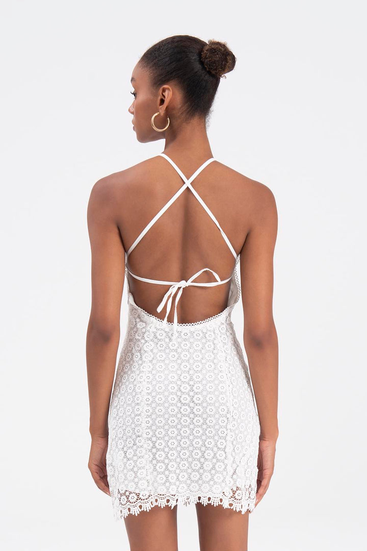 BSL Women Broded Mini Dress with Strap - East Los Angeles