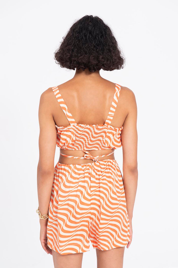 BSL Women Wave Pattern Strapped Bustier - Abilene