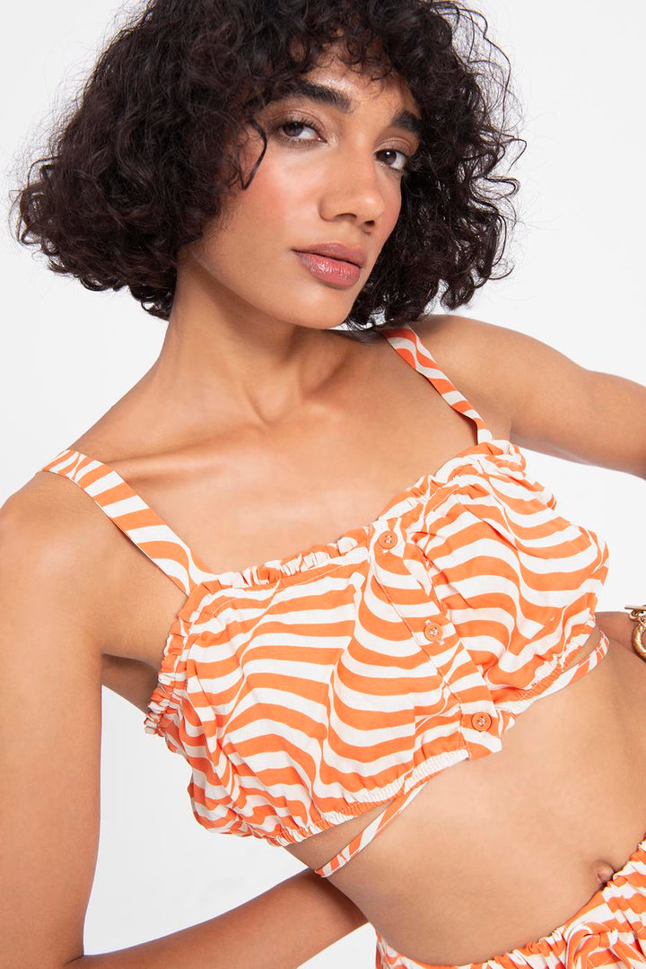 BSL Women Wave Pattern Strapped Bustier - Abilene