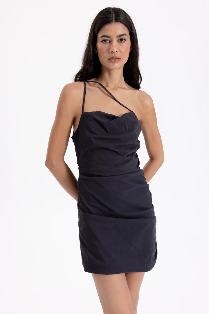 BSL Women Strapped Draped Mini Dress - Dover