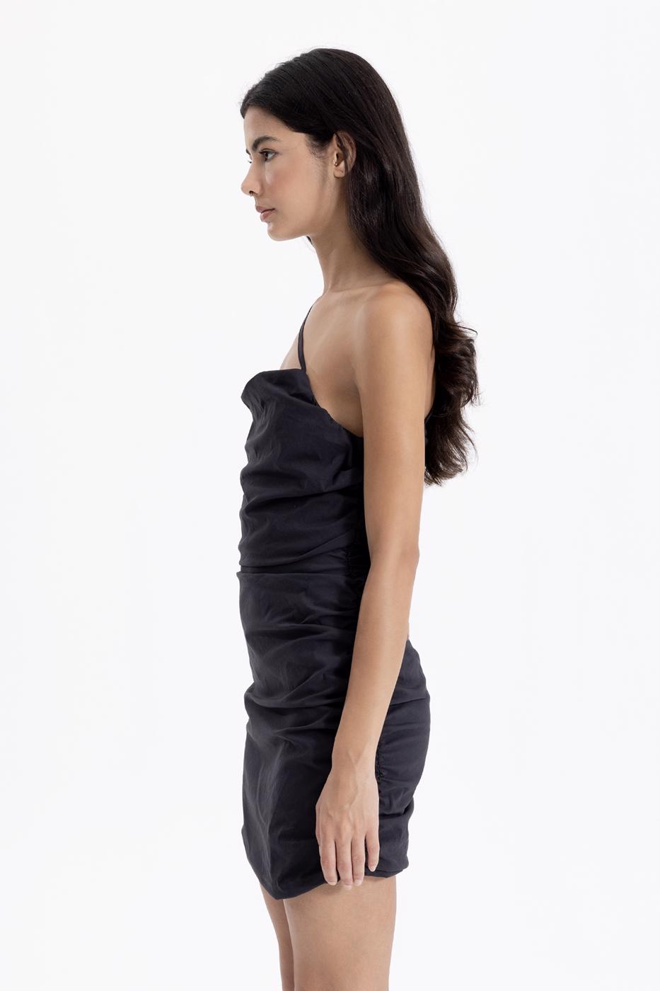 BSL Women Strapped Draped Mini Dress - Dover