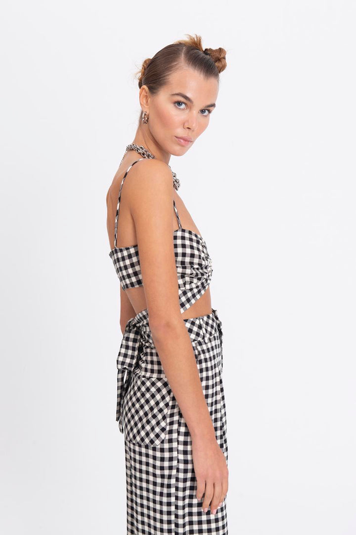 BSL Women Strapped plaid bustier - Istog