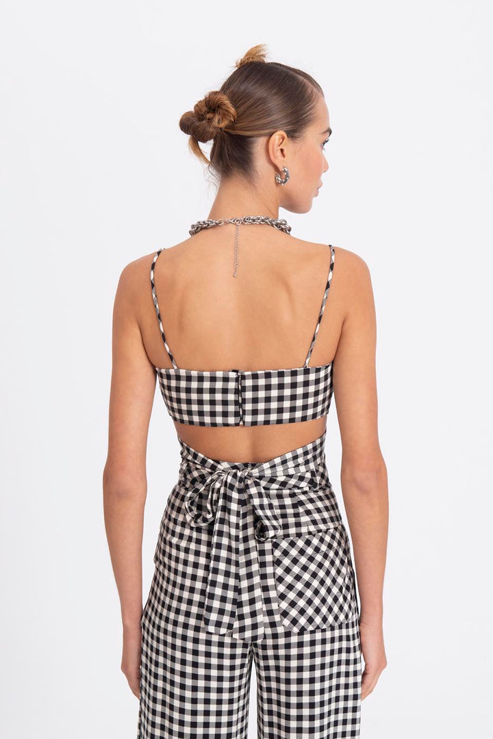 BSL Women Strapped plaid bustier - Istog