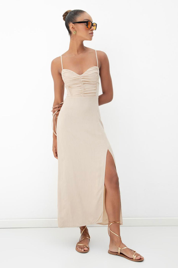 BSL Women Strappy Midi Corset Dress - Brovary