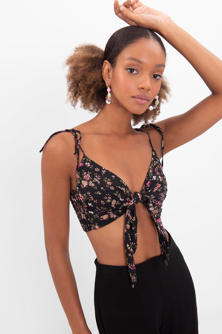BSL Women Strapped front tie bustier - Wrecsam