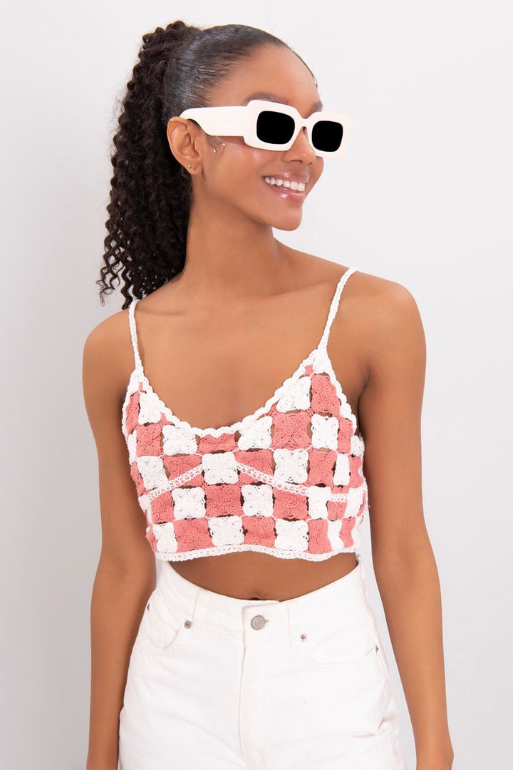 BSL Women Strappy Knit Crop Top - Mazarrón