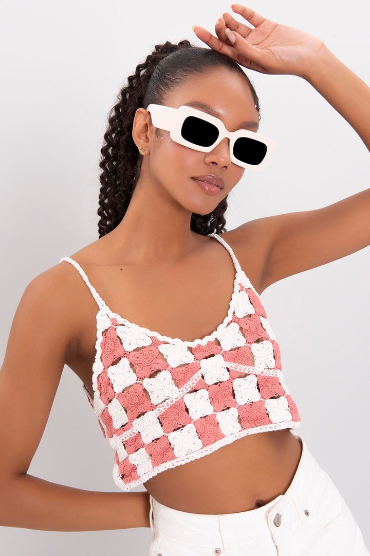 BSL Women Strappy Knit Crop Top - Mazarrón