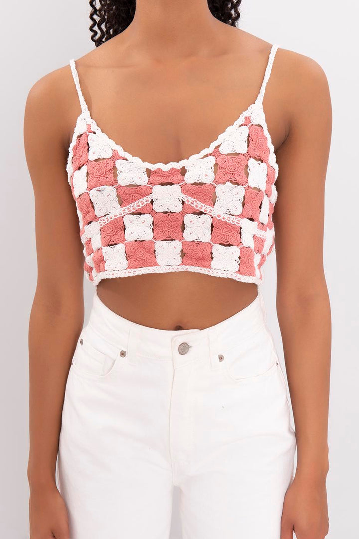 BSL Women Strappy Knit Crop Top - Mazarrón