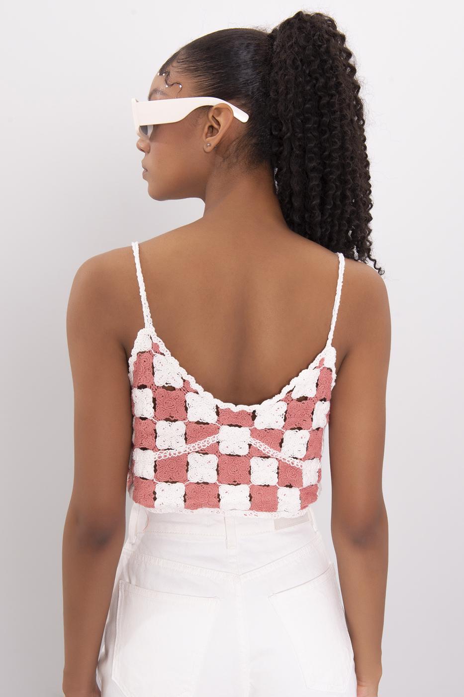 BSL Women Strappy Knit Crop Top - Mazarrón