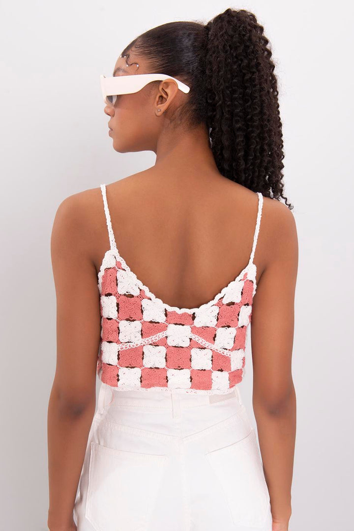 BSL Women Strappy Knit Crop Top - Mazarrón