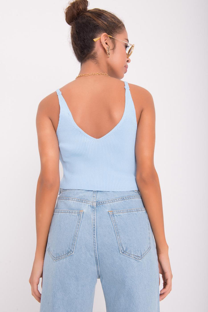 BSL Women Strappy Knit Crop Top - Riverside