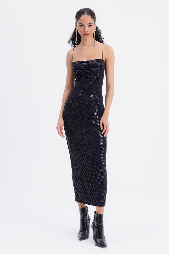 BSL Women Strappy Sequined Midi Dress - Biel/Bienne