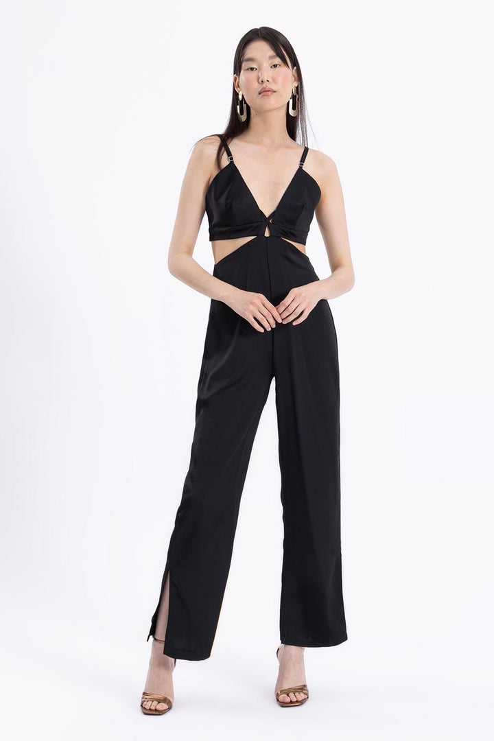 BSL Women Strapped Satin Jumpsuit - Port Orange