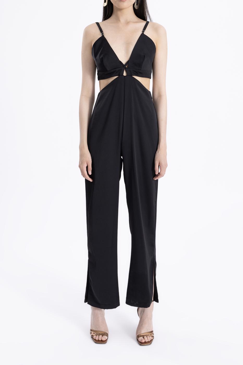 BSL Women Strapped Satin Jumpsuit - Port Orange