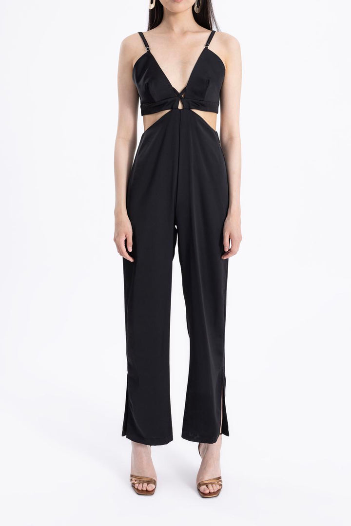 BSL Women Strapped Satin Jumpsuit - Port Orange