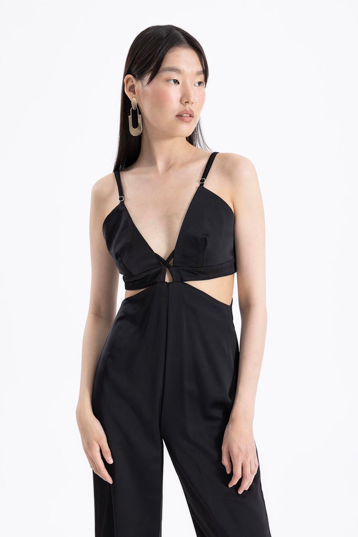 BSL Women Strapped Satin Jumpsuit - Port Orange