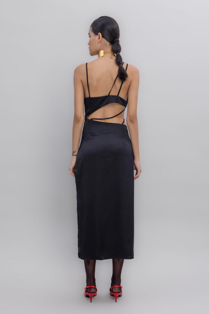 BSL Women Strapped Satin Midi Dress - Manchester