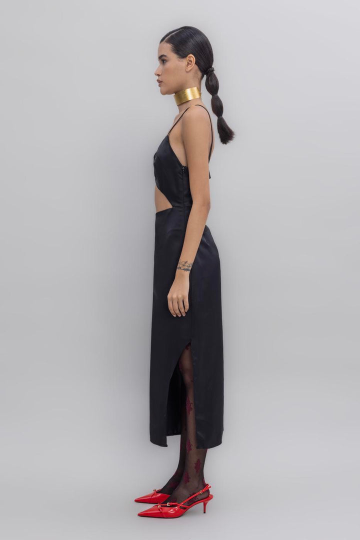 BSL Women Strapped Satin Midi Dress - Manchester