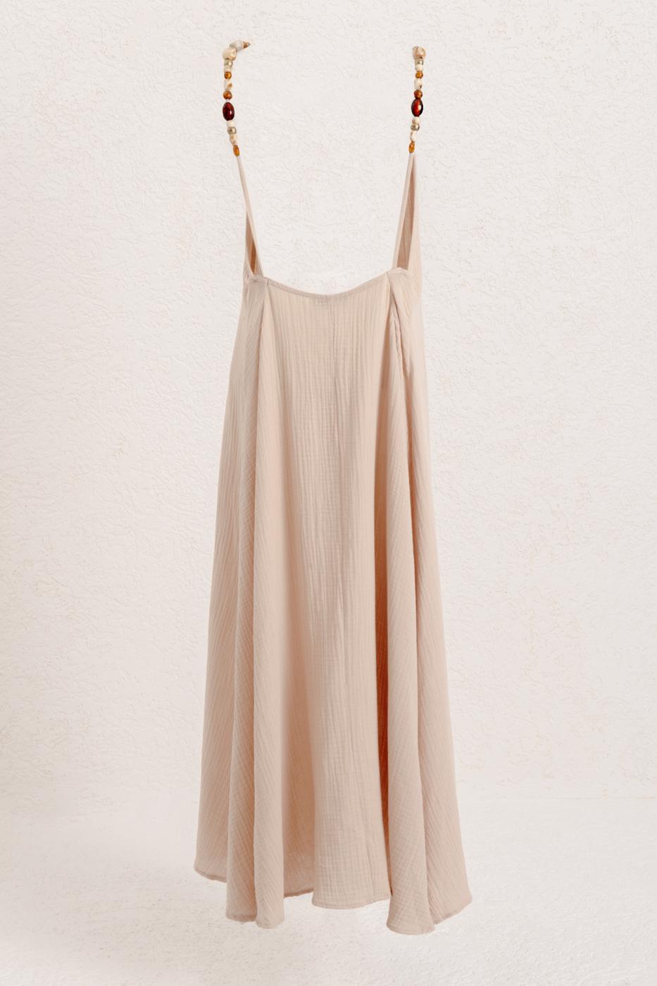 BSL Women Strappy V-Neck Cotton Midi Dress - Detroit