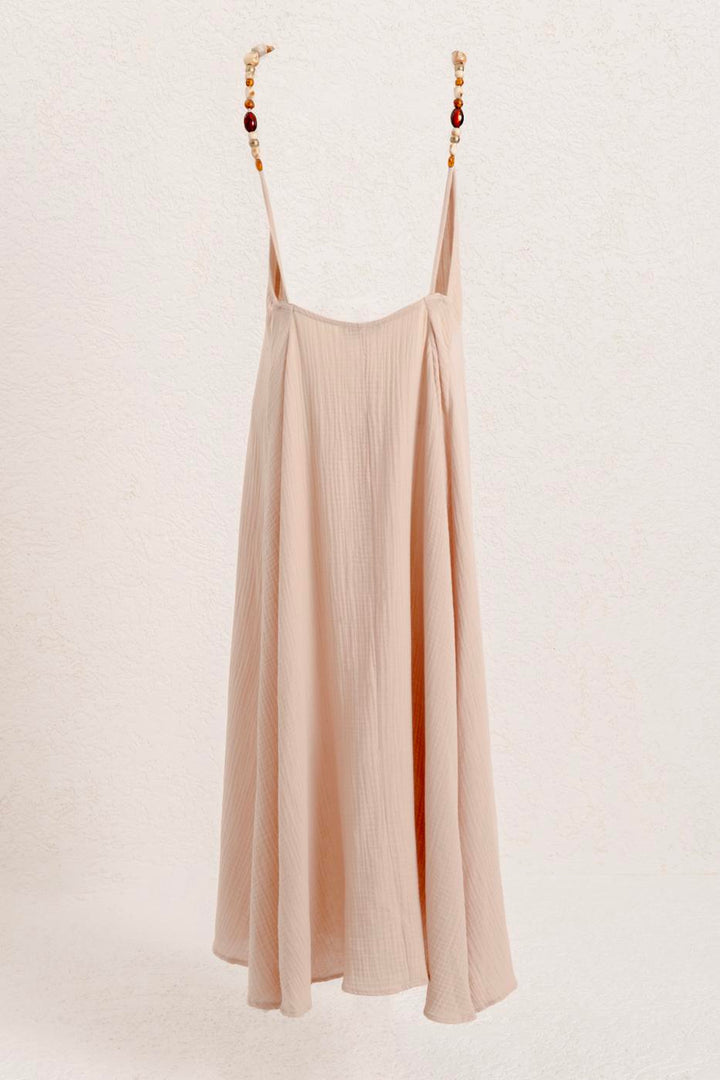 BSL Women Strappy V-Neck Cotton Midi Dress - Detroit