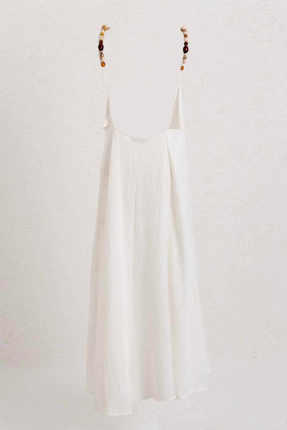 BSL Women Strappy V-Neck Cotton Midi Dress - Modena
