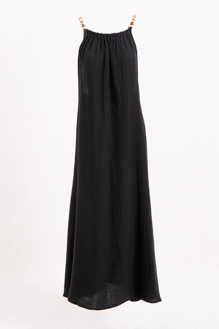 BSL Women Strappy V-Neck Cotton Midi Dress - Bornheim