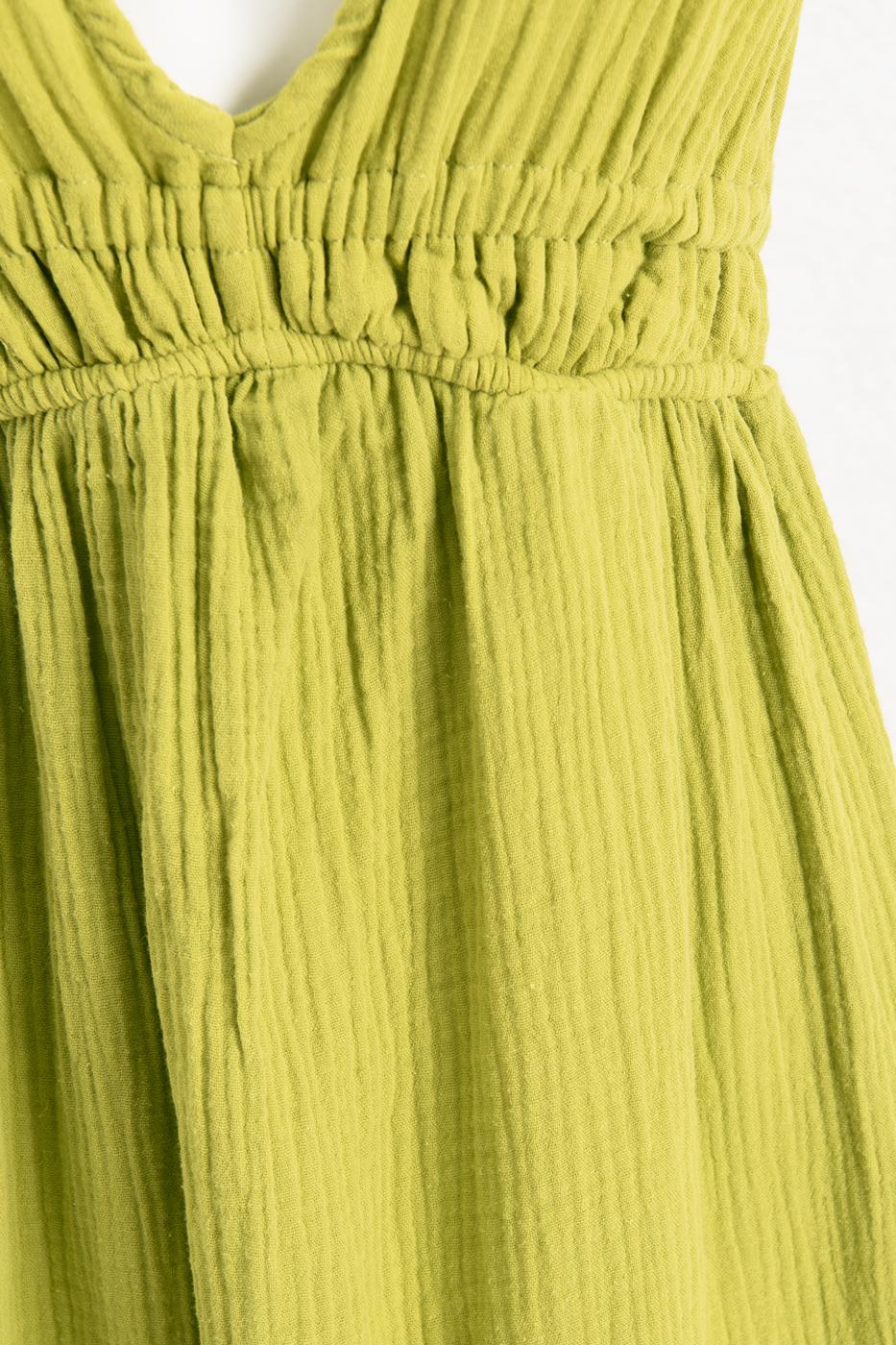 BSL Women Strappy V-Neck Cotton Midi Dress - Greven