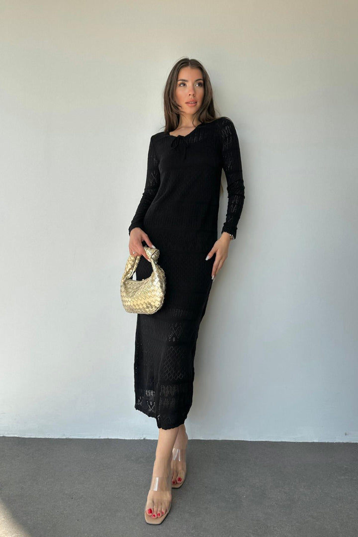 ELS Lined Knit Dress - Black - Leominster
