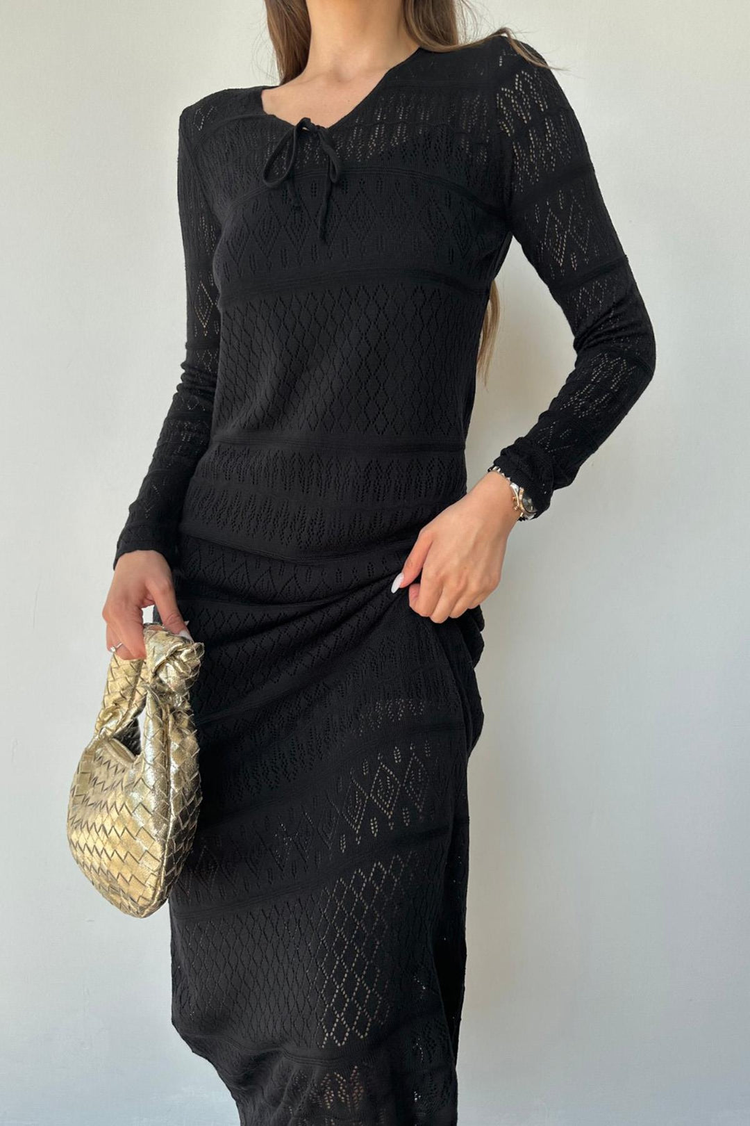 ELS Lined Knit Dress - Black - Leominster
