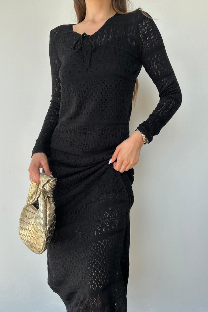 ELS Lined Knit Dress - Black - Leominster