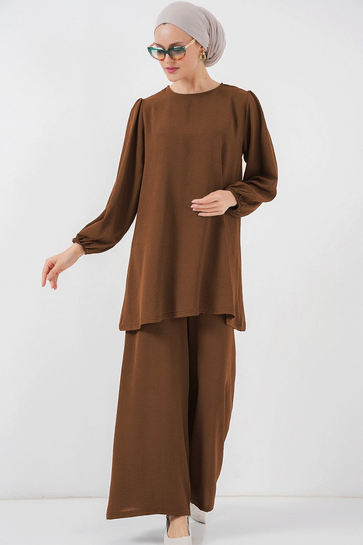 BGD Women Ayrobin Tunic Pants Suit 6712 - Brown - Kherson