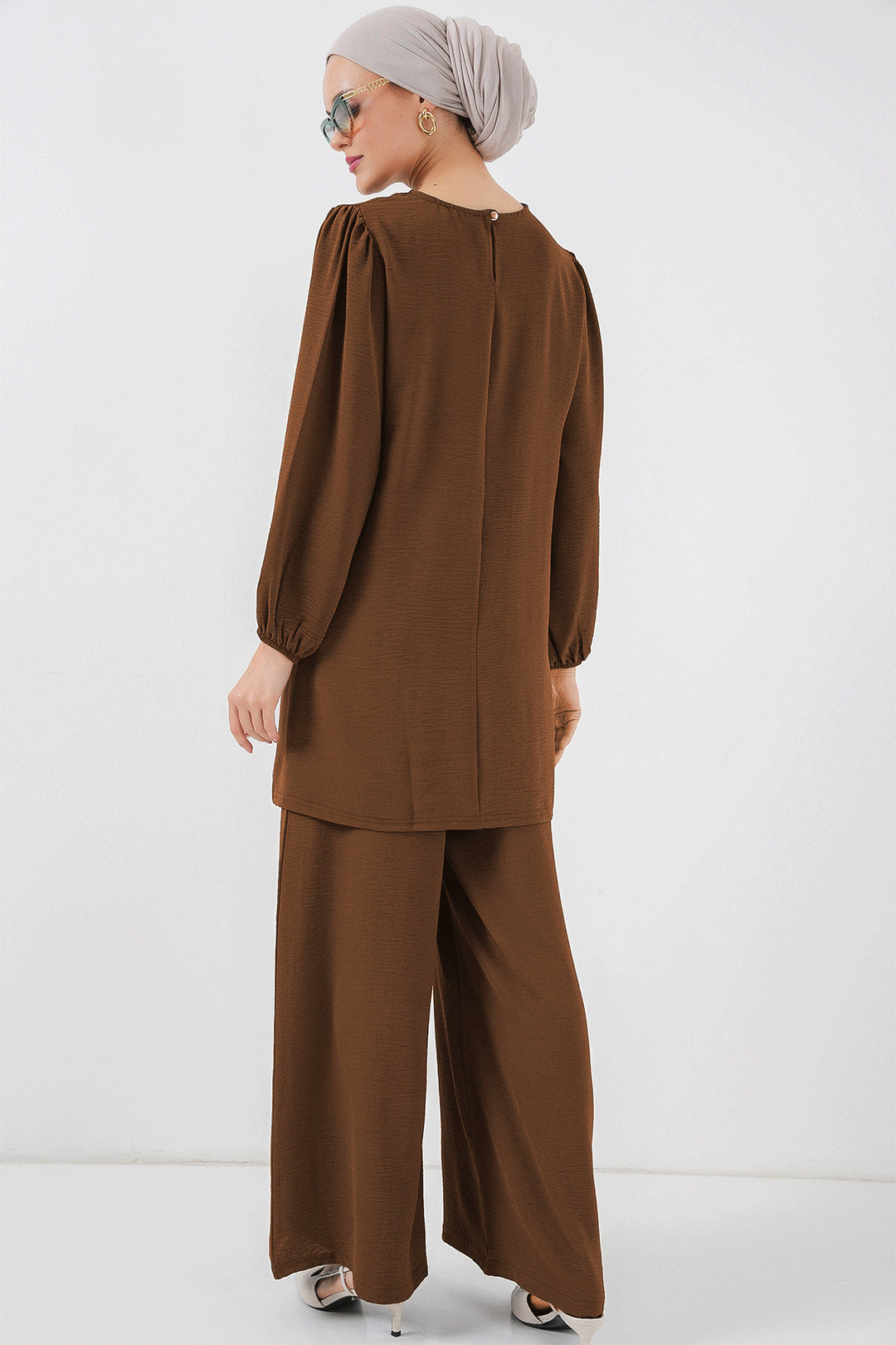 BGD Women Ayrobin Tunic Pants Suit 6712 - Brown - Kherson