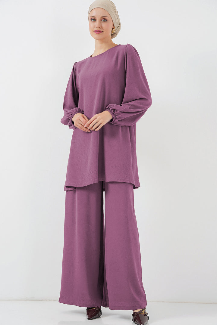 BGD Women Ayrobin Tunic Pants Suit 6712 - Dark Lilac - Turin