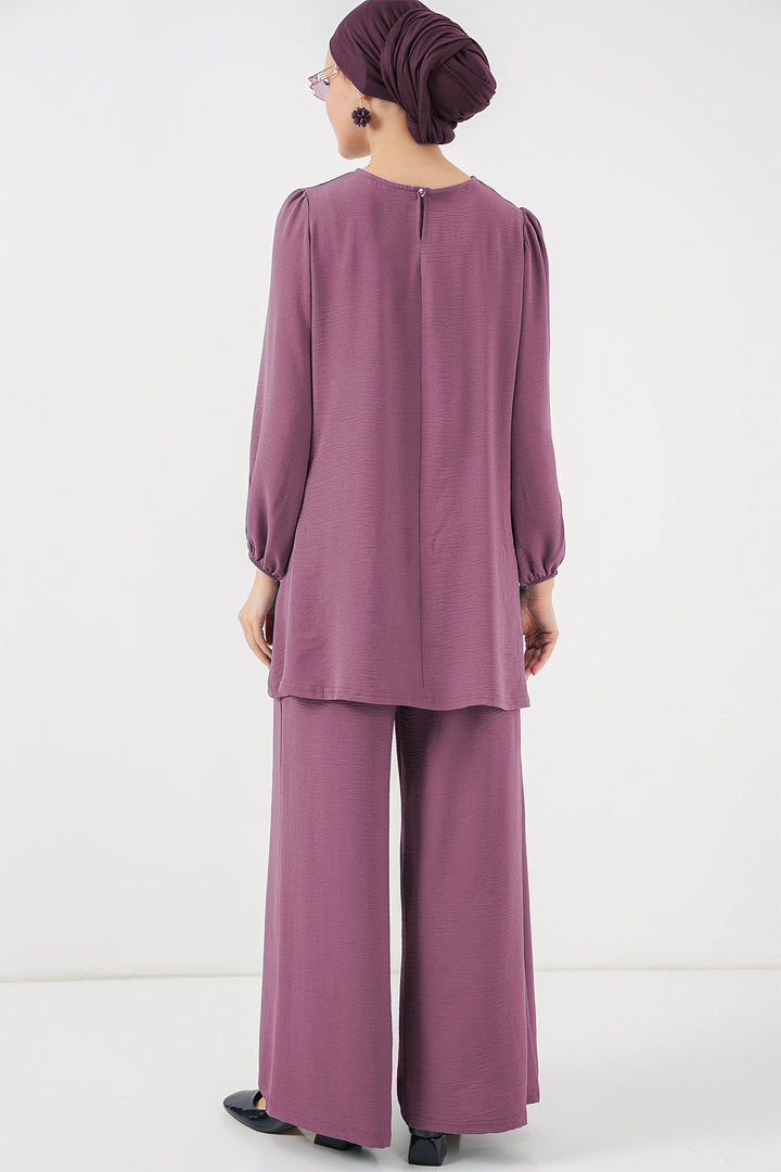 BGD Women Ayrobin Tunic Pants Suit 6712 - Dark Lilac - Turin