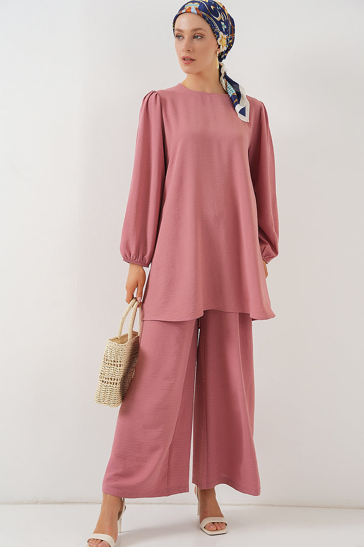 BGD Women Ayrobin Tunic Pants Suit 6712 - Pink - Tepic