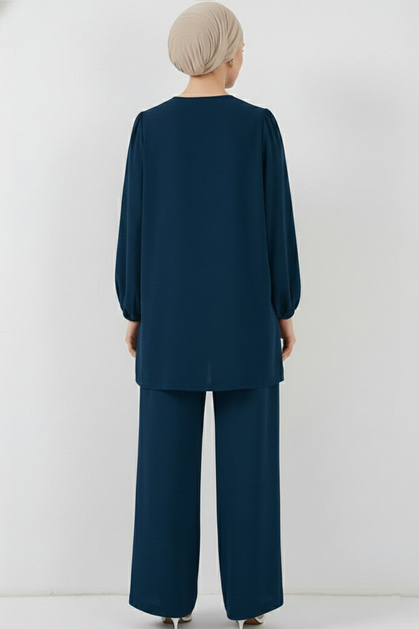 BGD Women Ayrobin Tunik Pantolon Alt Üst Takım 6712 - Petrol - Camarillo