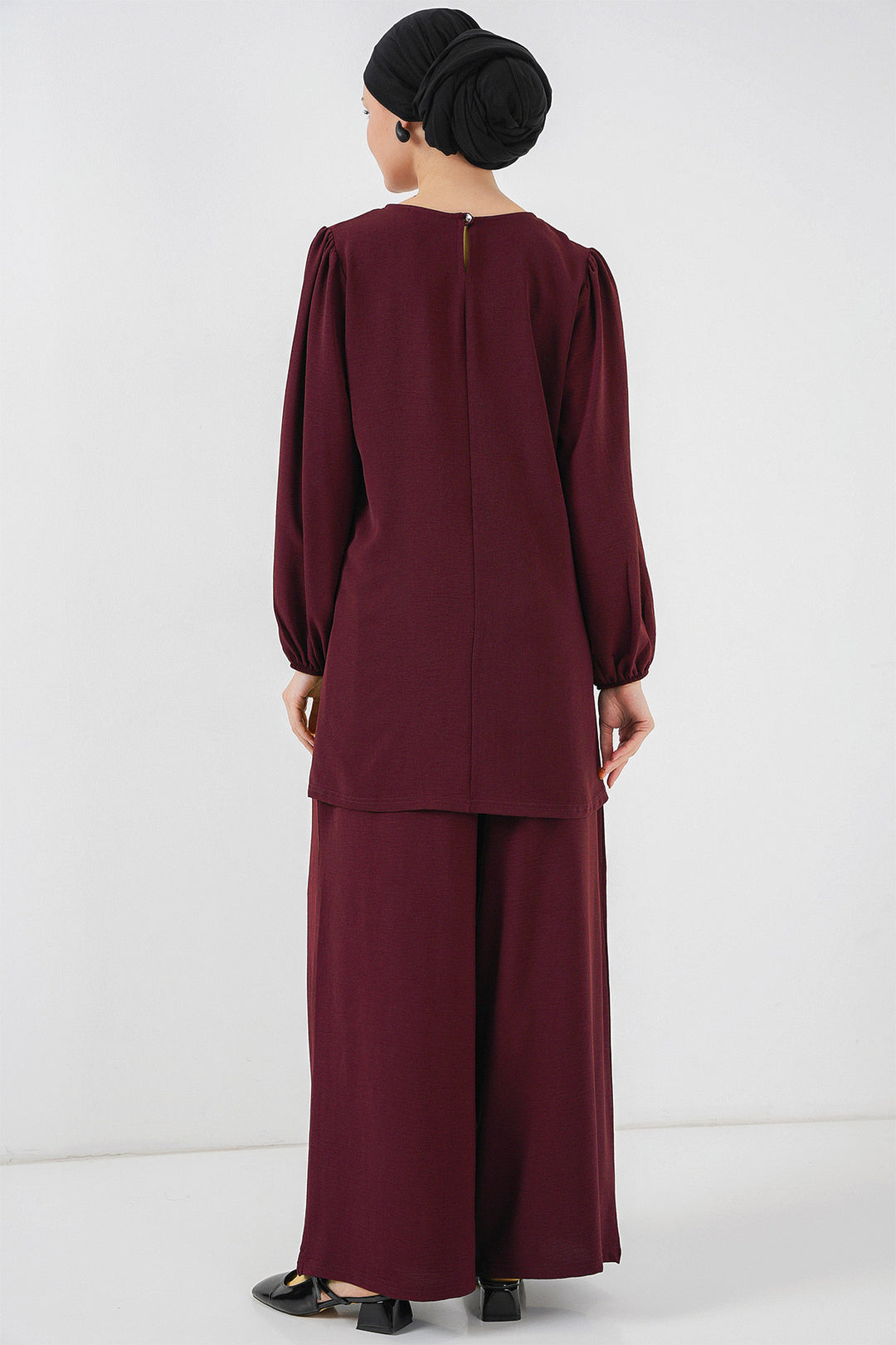 BGD Women Ayrobin Tunic Pants Top Set 6712 - Maroon - Acireale