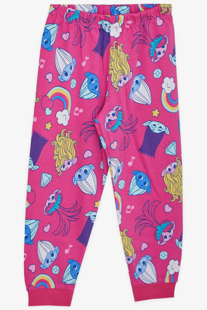 BRE Babely Girl Child Pajama Set Smurf Patterned 1-4 Years, Fuchsia - Toluca