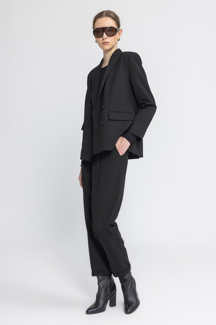 BSL Women Baggy Fabric Trousers - Stonecrest