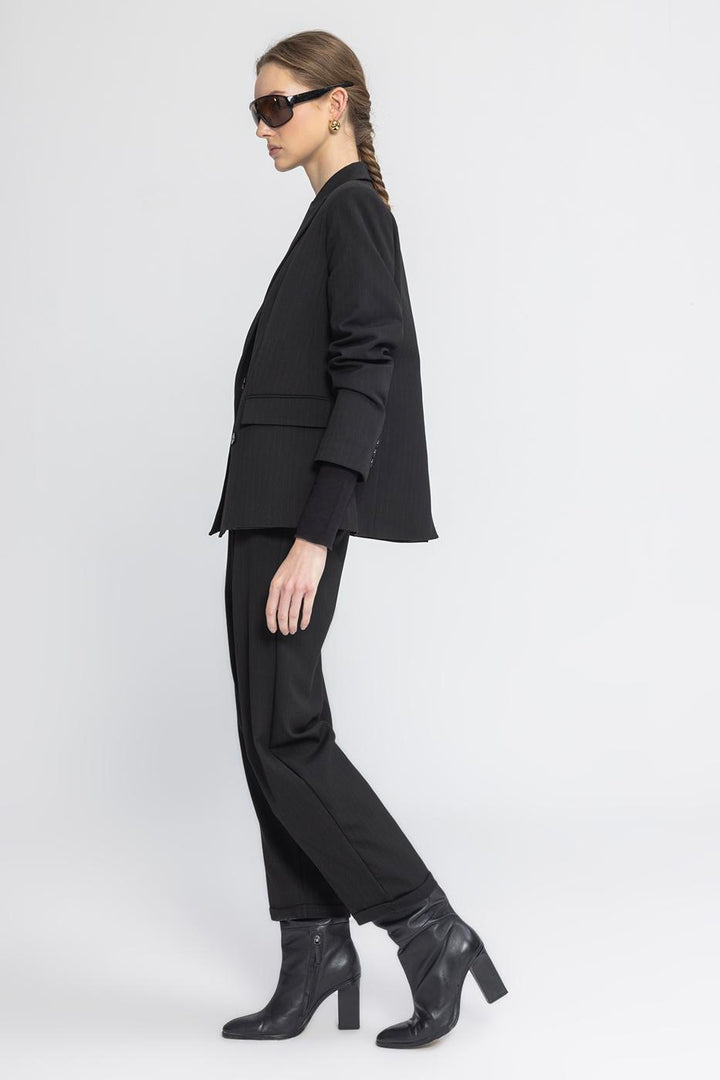 BSL Women Baggy Fabric Trousers - Stonecrest
