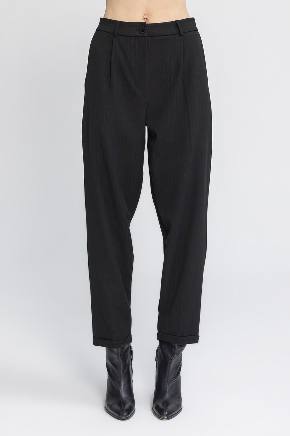 BSL Women Baggy Fabric Trousers - Stonecrest
